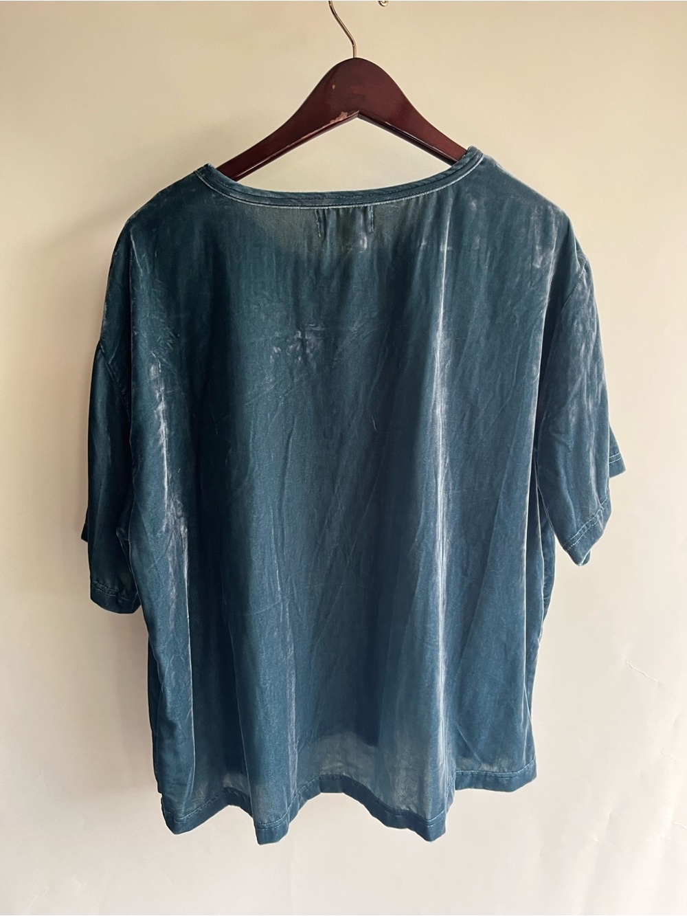 Mello Day Velvet Blouse Shirt Top Blue Teal Turquoise Sz XL New NWT Women’s - Picture 4 of 5